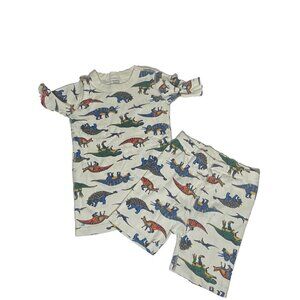 Hanna Andersson Dinosaur Pajamas Size 140 US 10 Shorts Top Organic Cotton